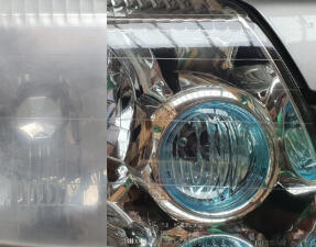 Headlight restoration service to improve clarity and night visibility